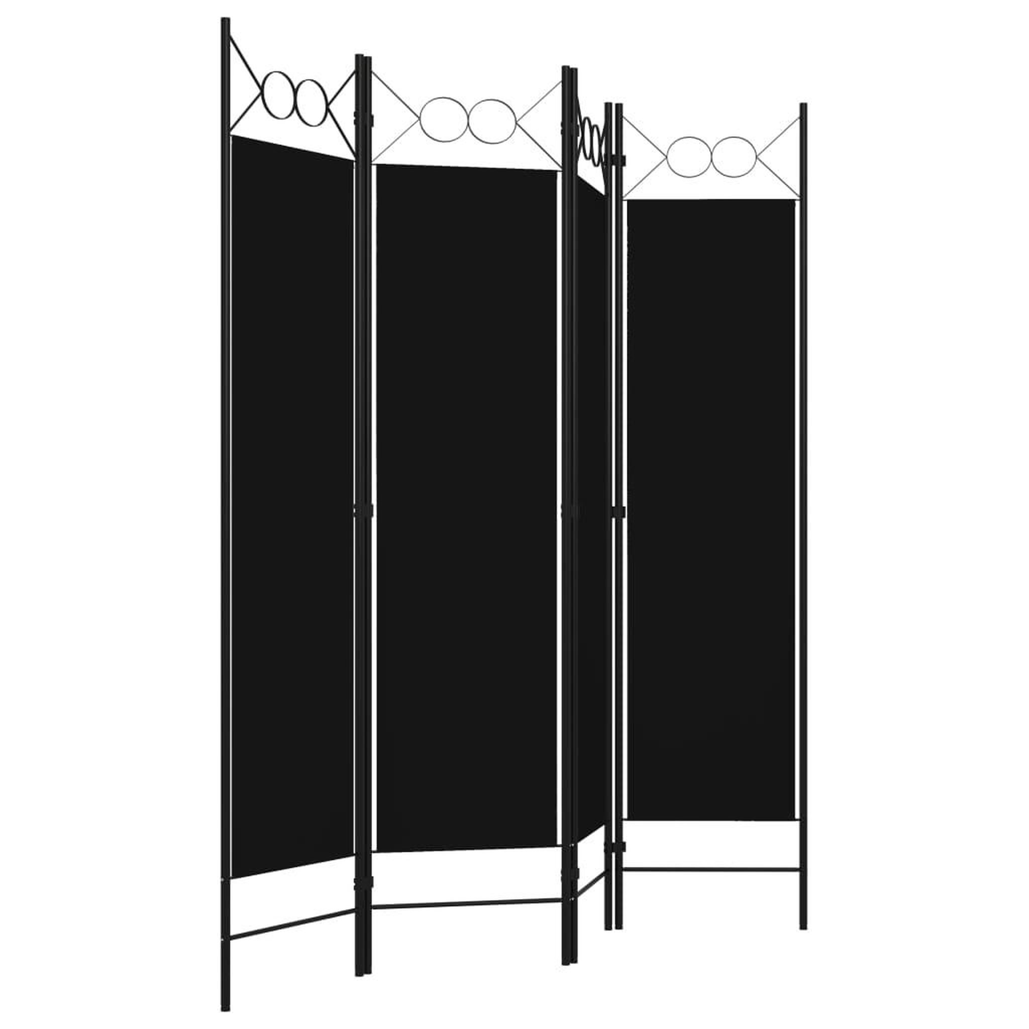 Voir la diapositive 3 : VIDAXL Cloison de separation 4 panneaux Noir 160 x 180 cm