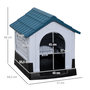 Voir la diapositive 3 : PAWHUT Niche pour chien - dim. 64L x 57l x 66H cm - PP bleu blanc