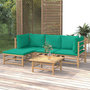 Voir la diapositive 1 : VIDAXL Salon de jardin 5 pcs avec coussins vert bambou