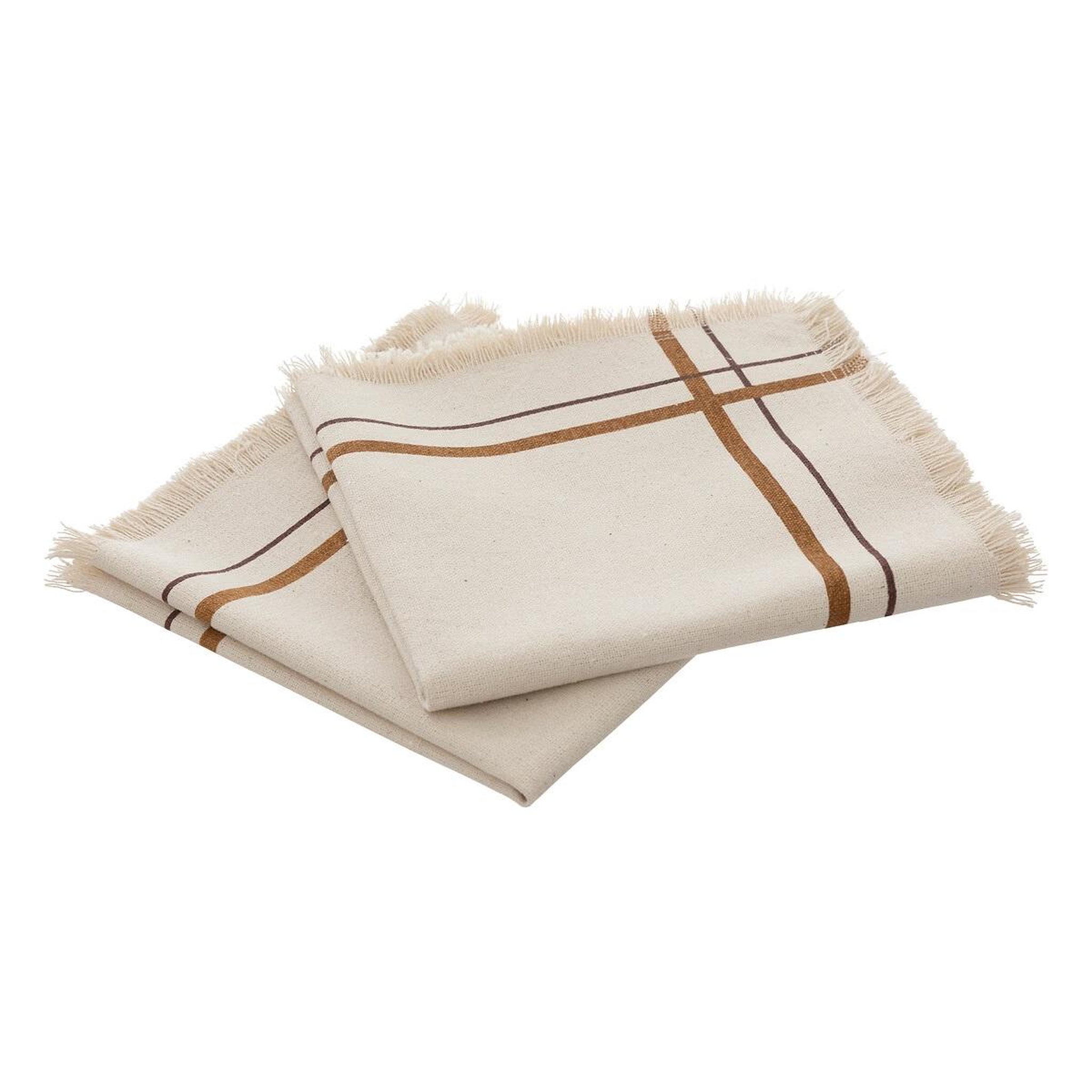 Eden 2 serviettes de table rayees en coton mahas