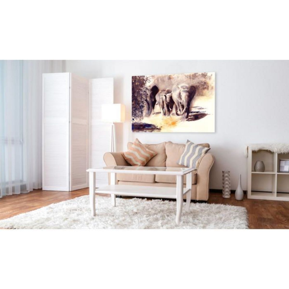 Paris Prix Tableau Imprimé  Watercolour Elephants