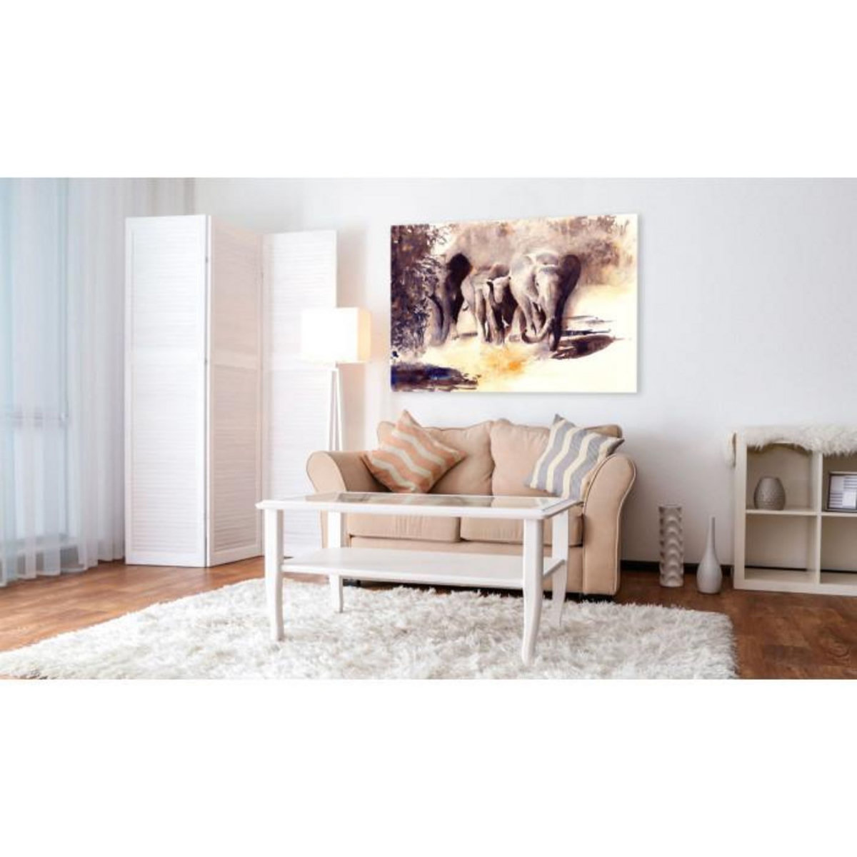 Paris Prix Tableau Imprimé  Watercolour Elephants