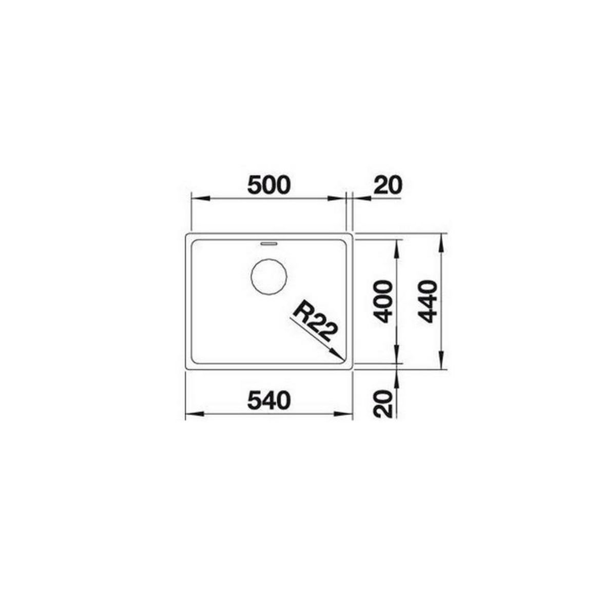 Blanco Evier à encastrer 54cm inox - 522967