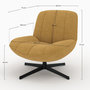 Voir la diapositive 4 : Rendez vous déco Fauteuil pivotant en tissu effet velours jaune moutarde-Elvis