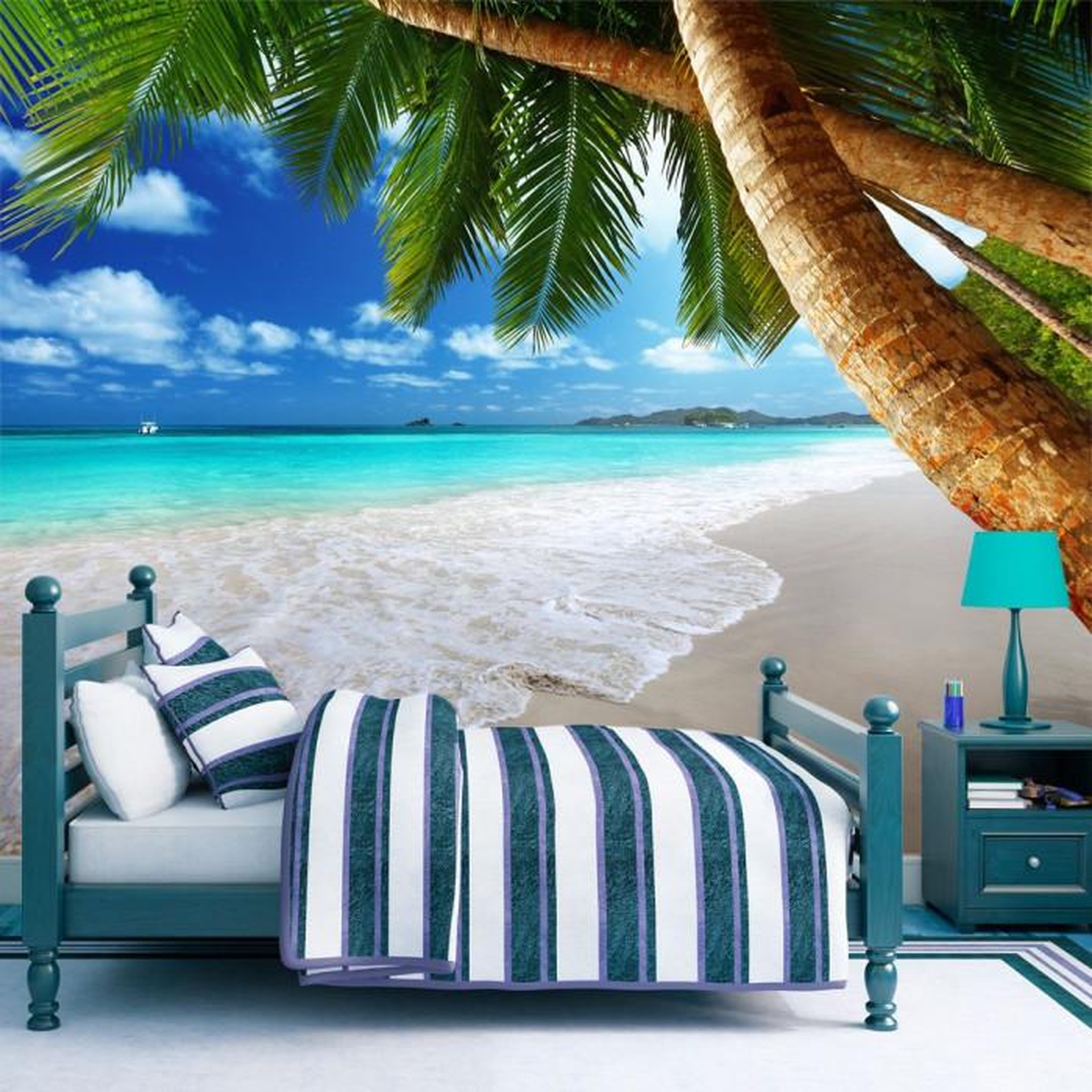 Paris Prix Papier Peint  Île Tropicale. Coloris disponibles : Multicolore