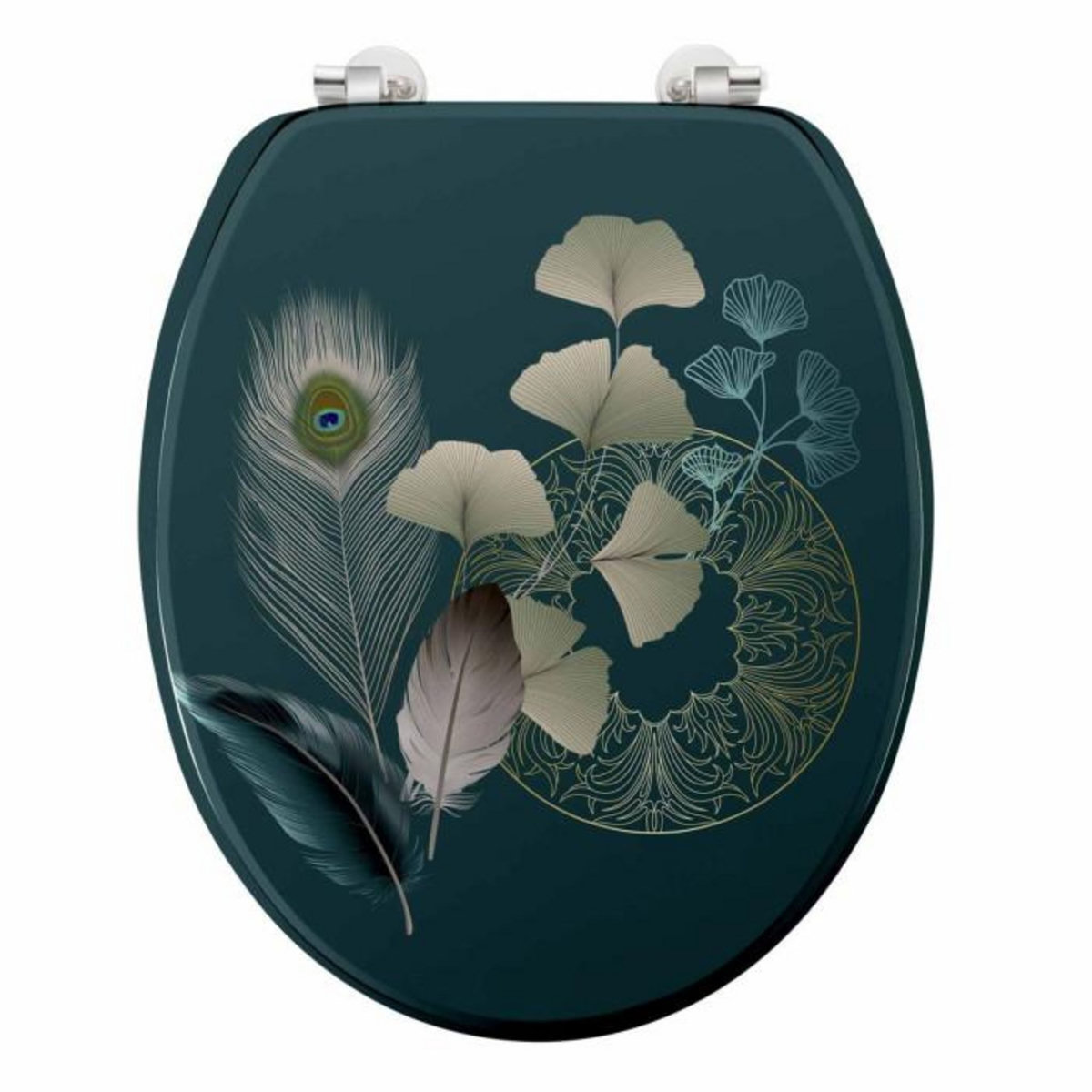 Paris Prix Abattant WC Imprimé  Ginkoblue  45cm Vert Foncé
