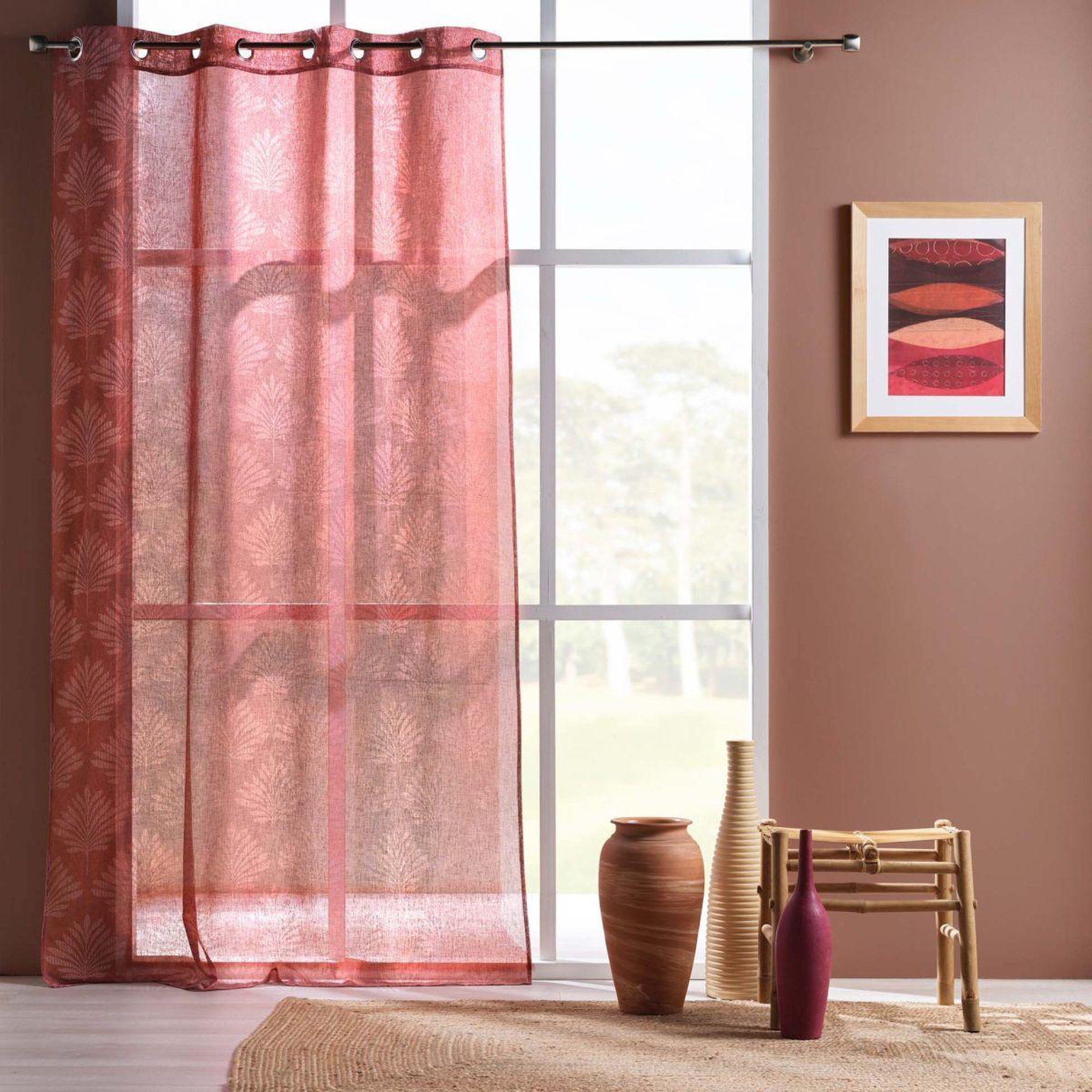 Voir la diapositive 4 : Douceur d'Intérieur Rideau voilage à œillets  levita  140x240cm rose