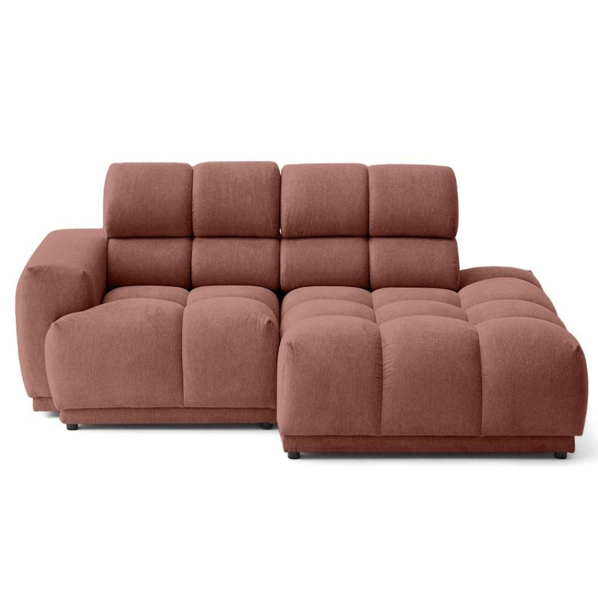 LISA DESIGN Matera - canapé d'angle droit 4 places avec têtières réglables en tissu texturé