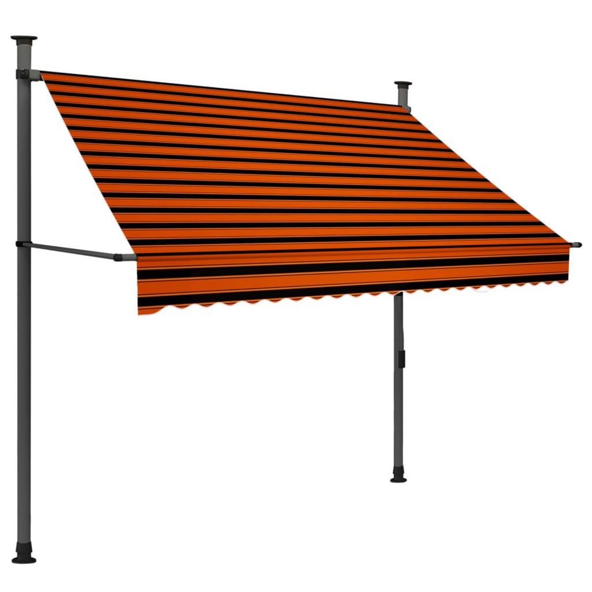 VIDAXL Auvent manuel retractable avec LED 200 cm Orange et marron