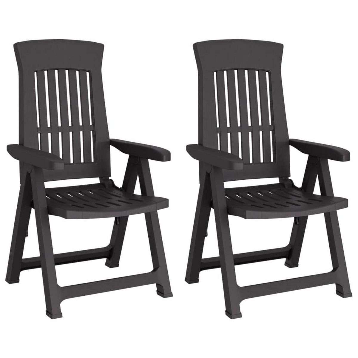 VIDAXL Chaises inclinables de jardin lot de 2 anthracite PP