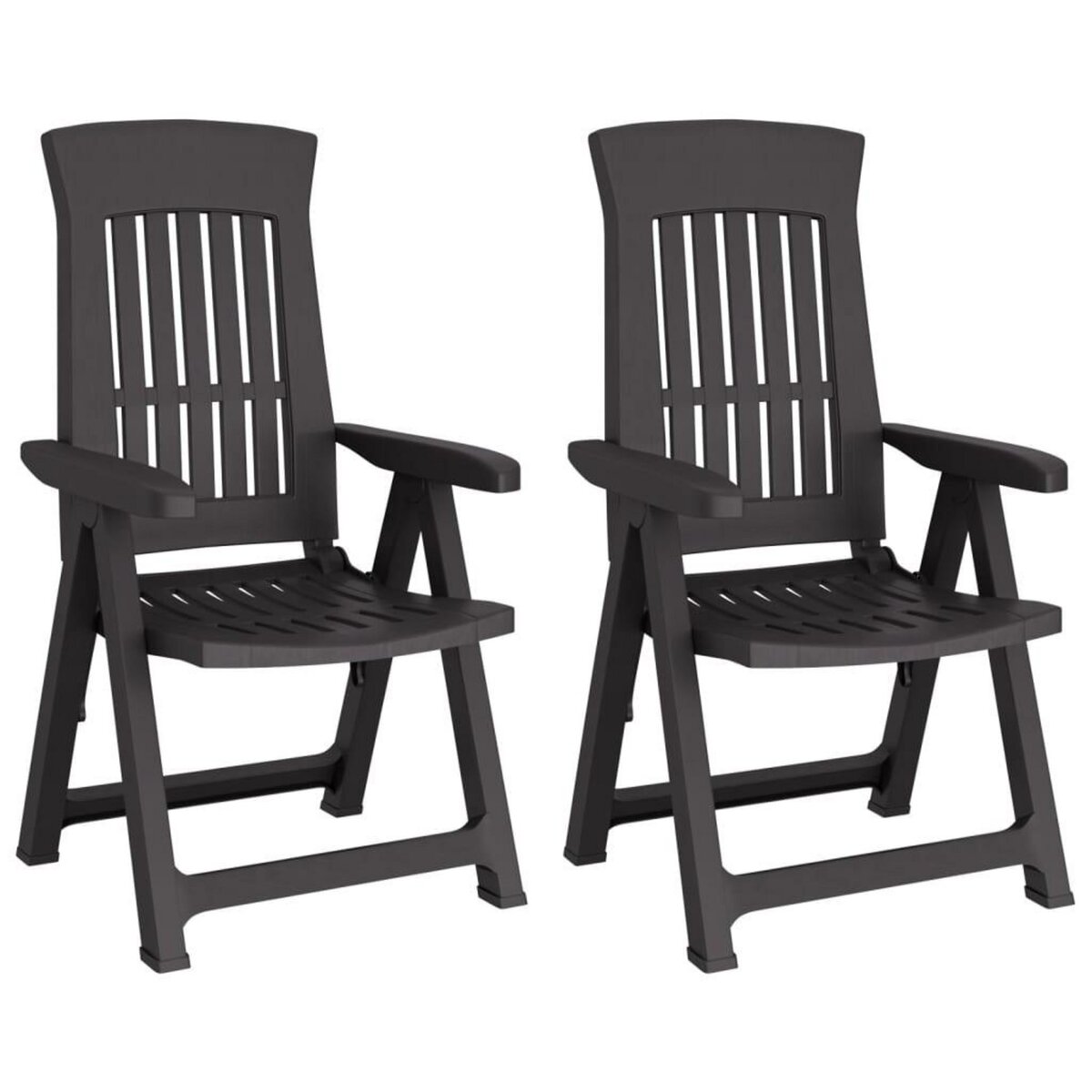 VIDAXL Chaises inclinables de jardin lot de 2 anthracite PP