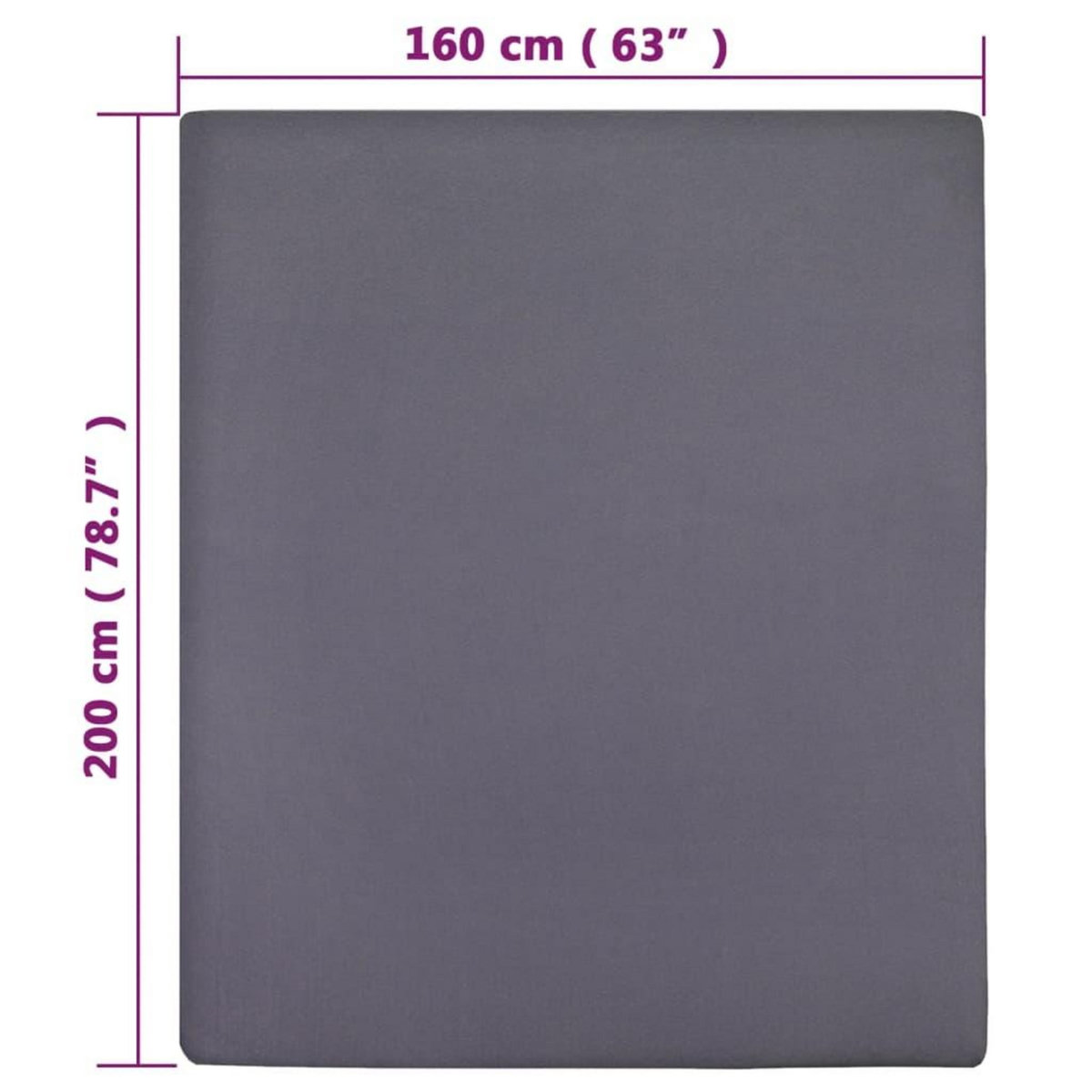 VIDAXL Drap-housse Jersey Anthracite 160x200 cm Coton