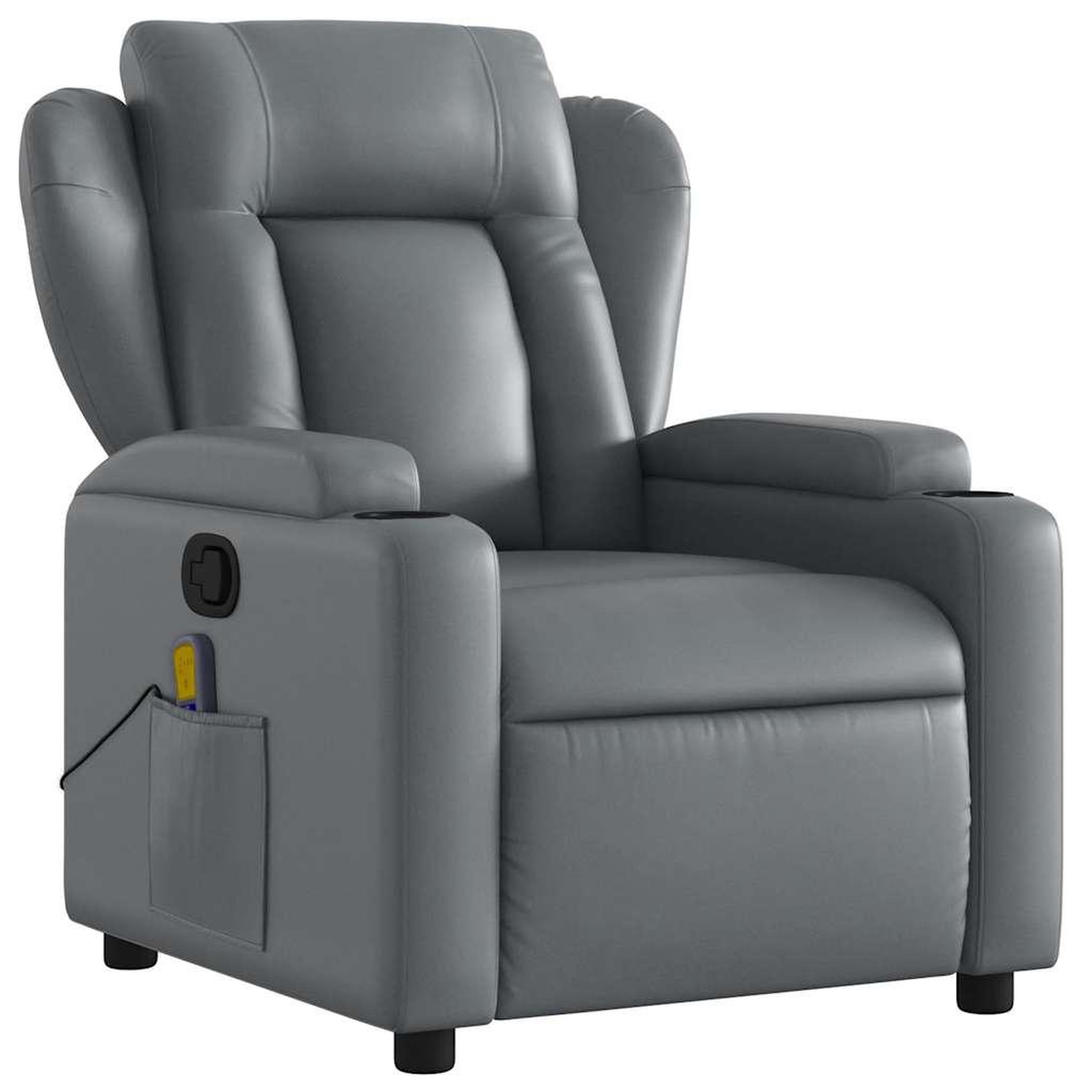 Voir la diapositive 4 : VIDAXL Fauteuil de massage inclinable Gris Similicuir