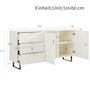 Voir la diapositive 3 : MERAX Buffet 2 porte(s) 3 tiroir(s) - 160 cm blanc mdf