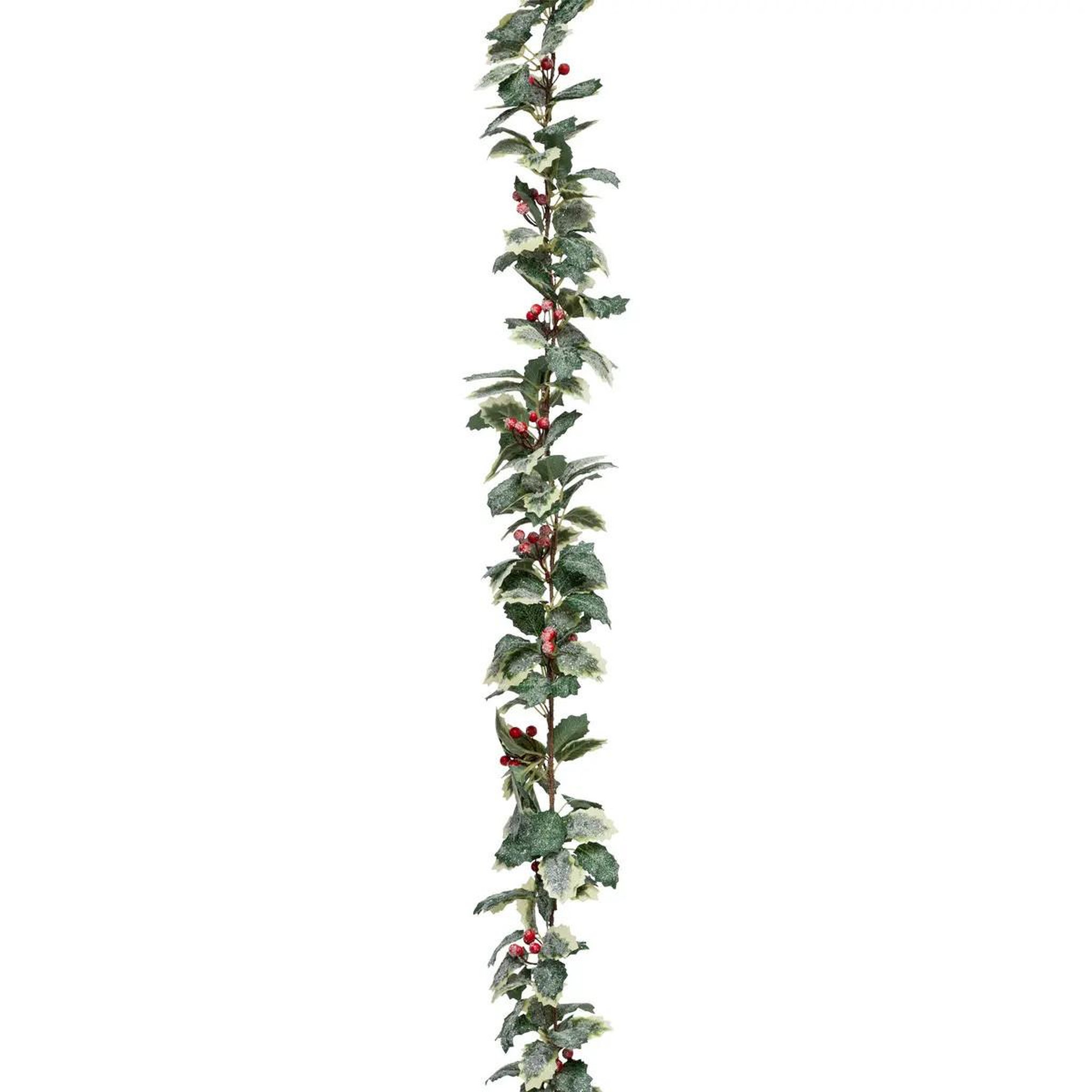 ATMOSPHERA Guirlande de noël  houx enneigé  180cm vert