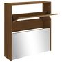 Voir la diapositive 2 : VIDAXL Armoire a chaussures miroir a 2 niveaux Chene marron 63x17x67cm