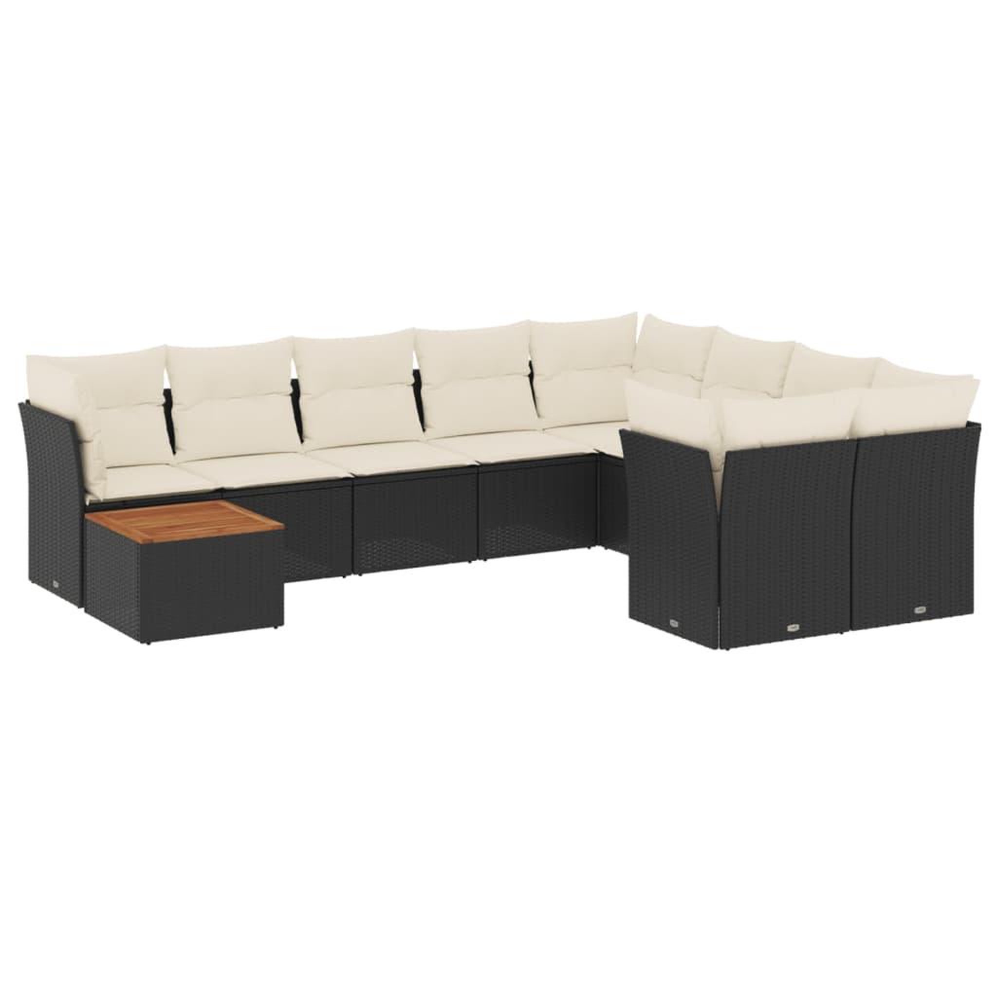 Voir la diapositive 2 : VIDAXL Salon de jardin 10 pcs avec coussins noir resine tressee