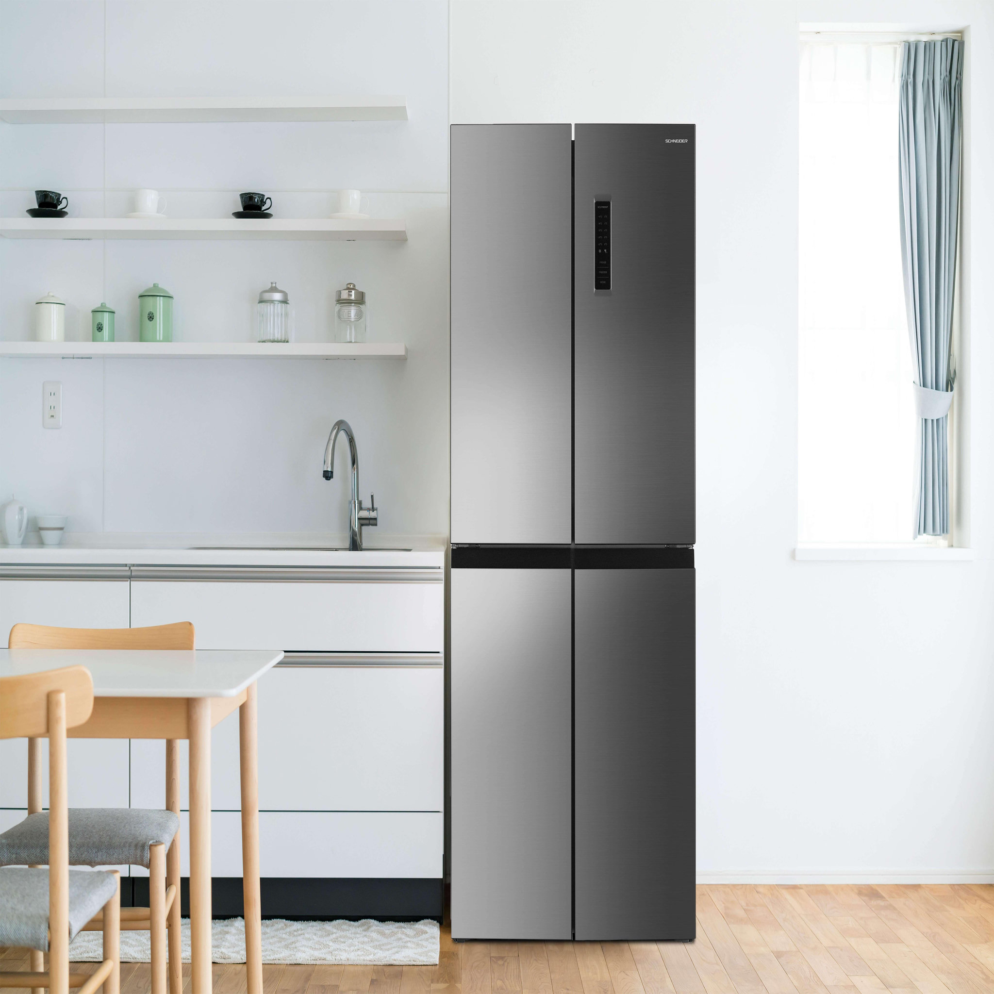 Voir la diapositive 2 : SCHNEIDER Réfrigérateur Multiportes 362L Inox - SCMD362HNF-XD