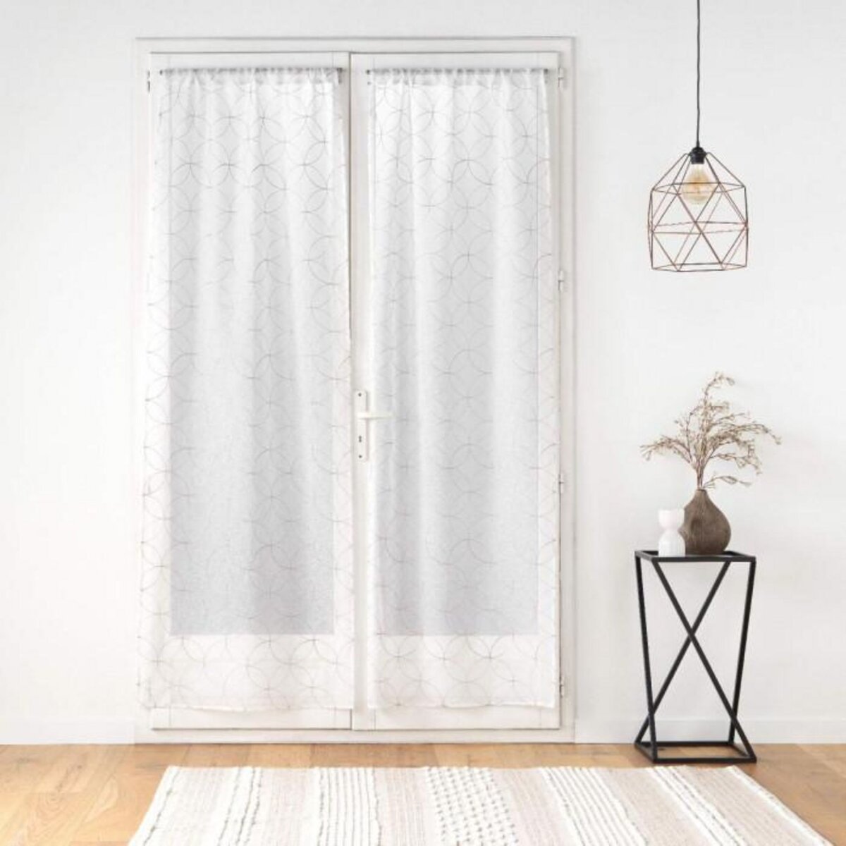 Paris Prix Paire de Voilages Passe-Tringle  Olympia  70x240cm Gris