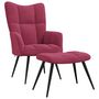 Voir la diapositive 2 : VIDAXL Chaise de relaxation avec tabouret Rouge bordeaux Velours