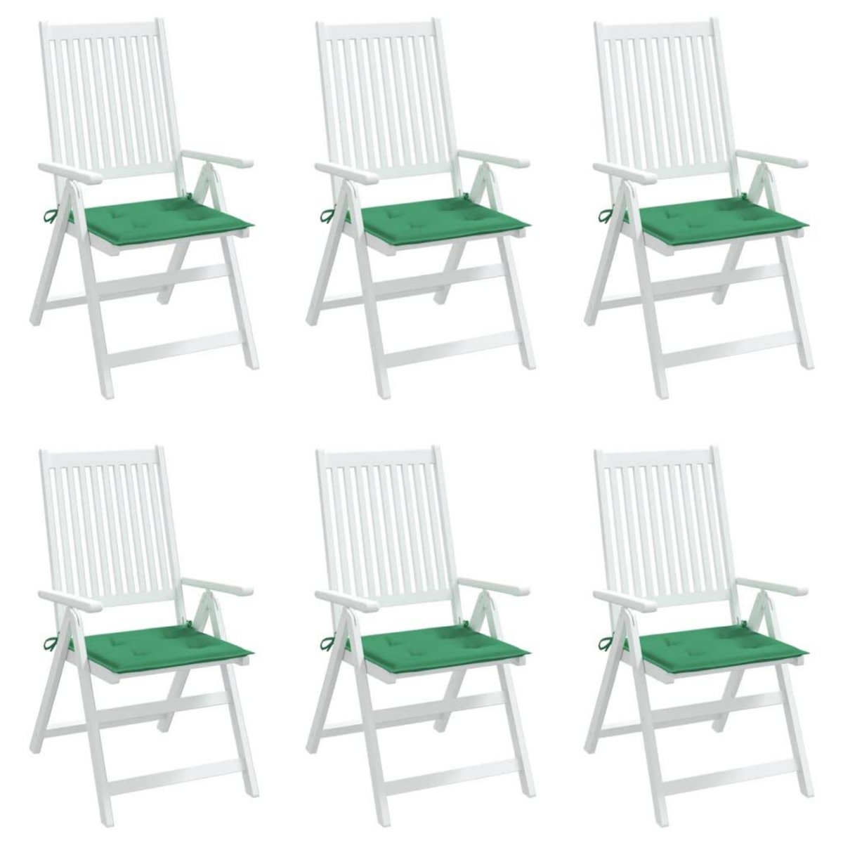 VIDAXL Coussins de chaise jardin lot de 6 vert 50x50x3 cm tissu oxford