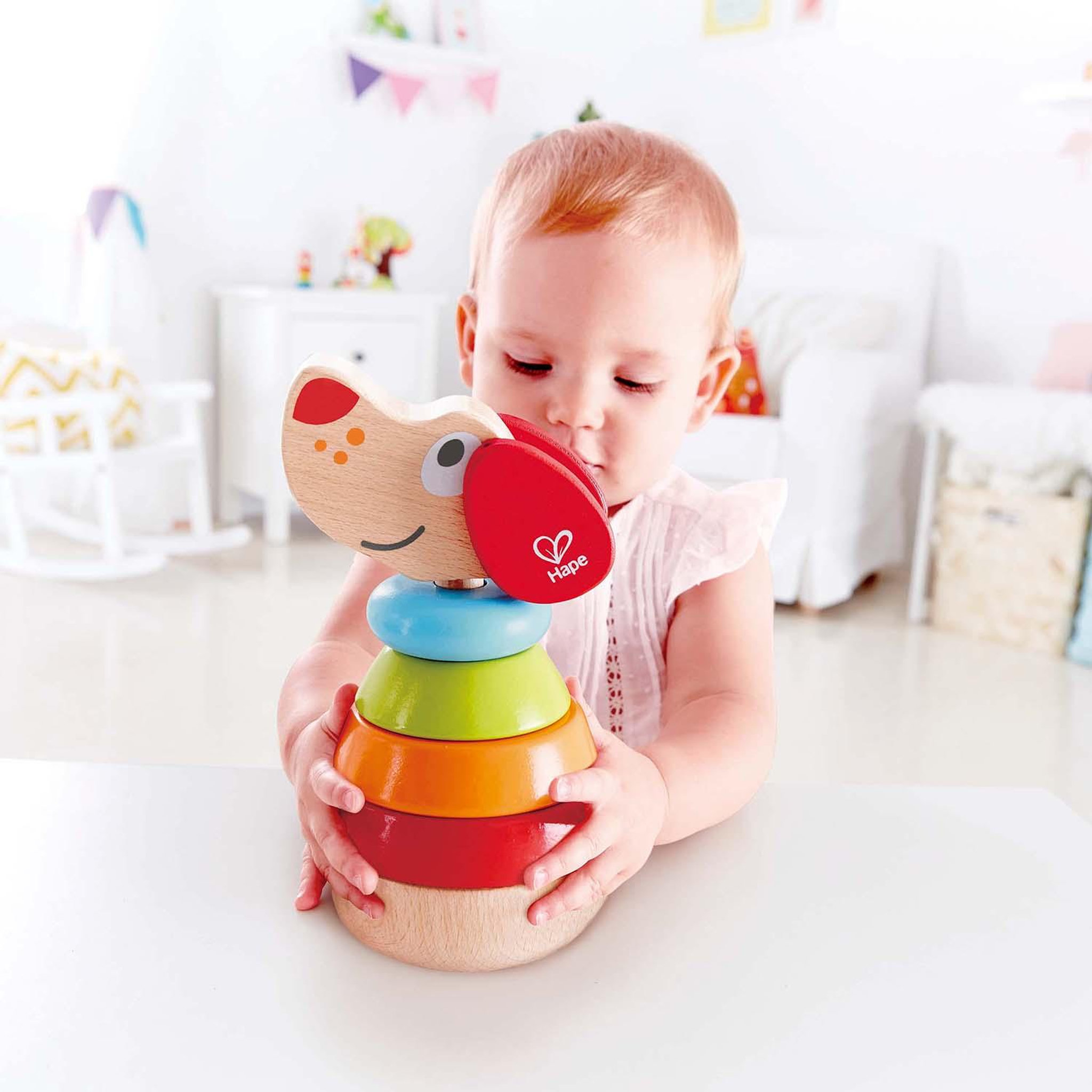 Voir la diapositive 2 : Hape Puppy arc en ciel a empiler