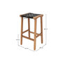Voir la diapositive 4 : Rendez vous déco Tabouret pour îlot central 68 cm en teck et cuir tressé noir-Kuna