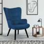 Voir la diapositive 5 : ID MARKET Fauteuil scandinave ANIA en velours bleu