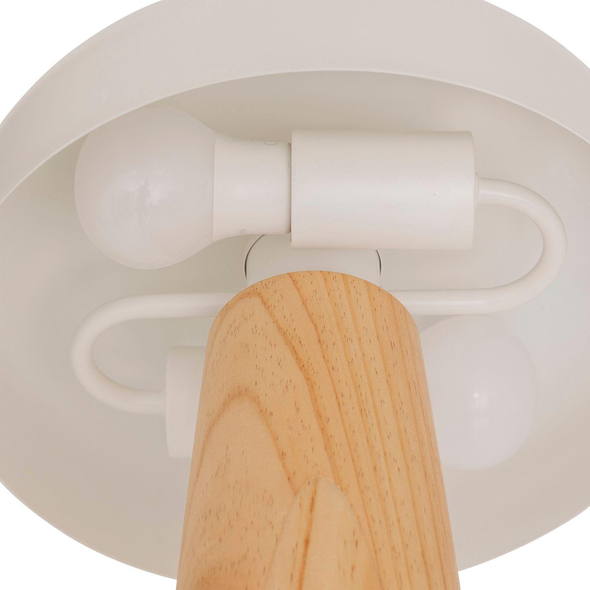 Voir la diapositive 5 : ATMOSPHERA Lampe champignon en bois et acier pola - beige