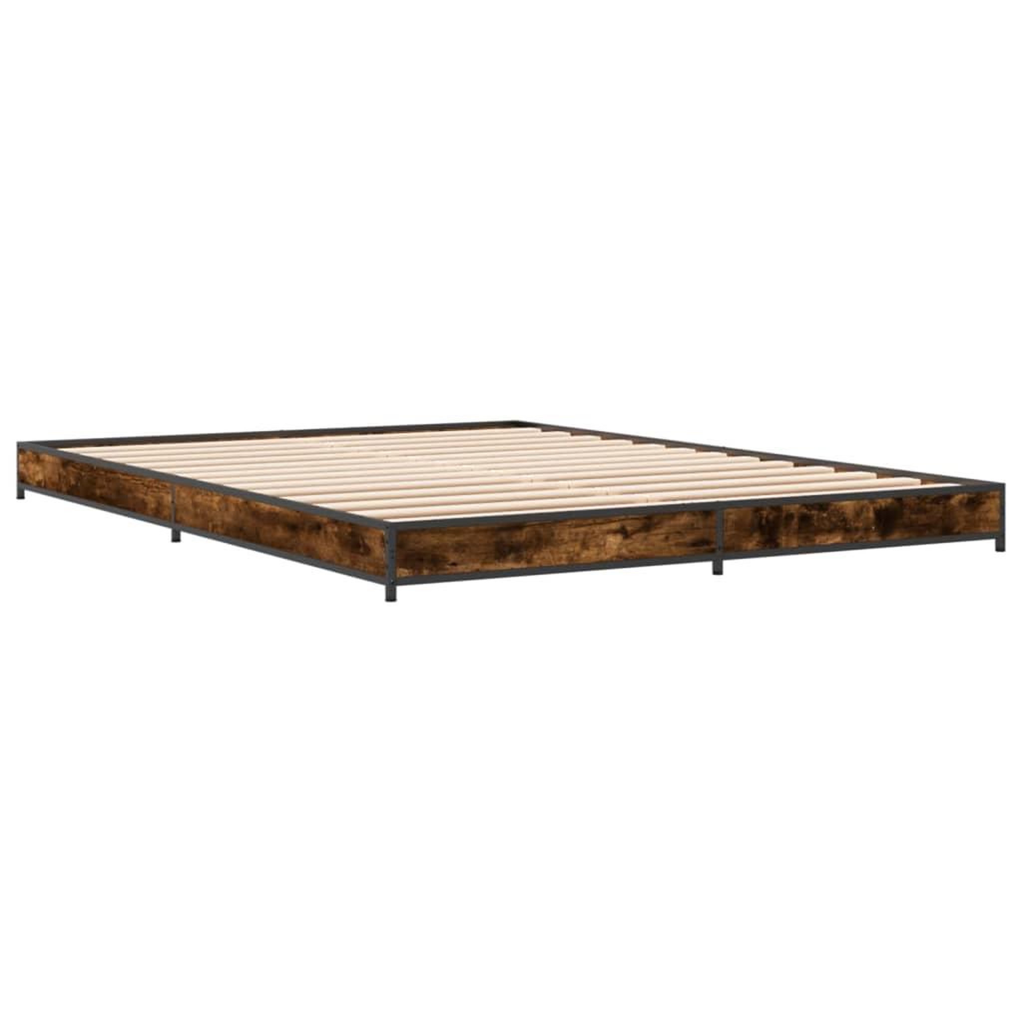 Voir la diapositive 3 : VIDAXL Cadre de lit sans matelas chene fume 120x200 cm