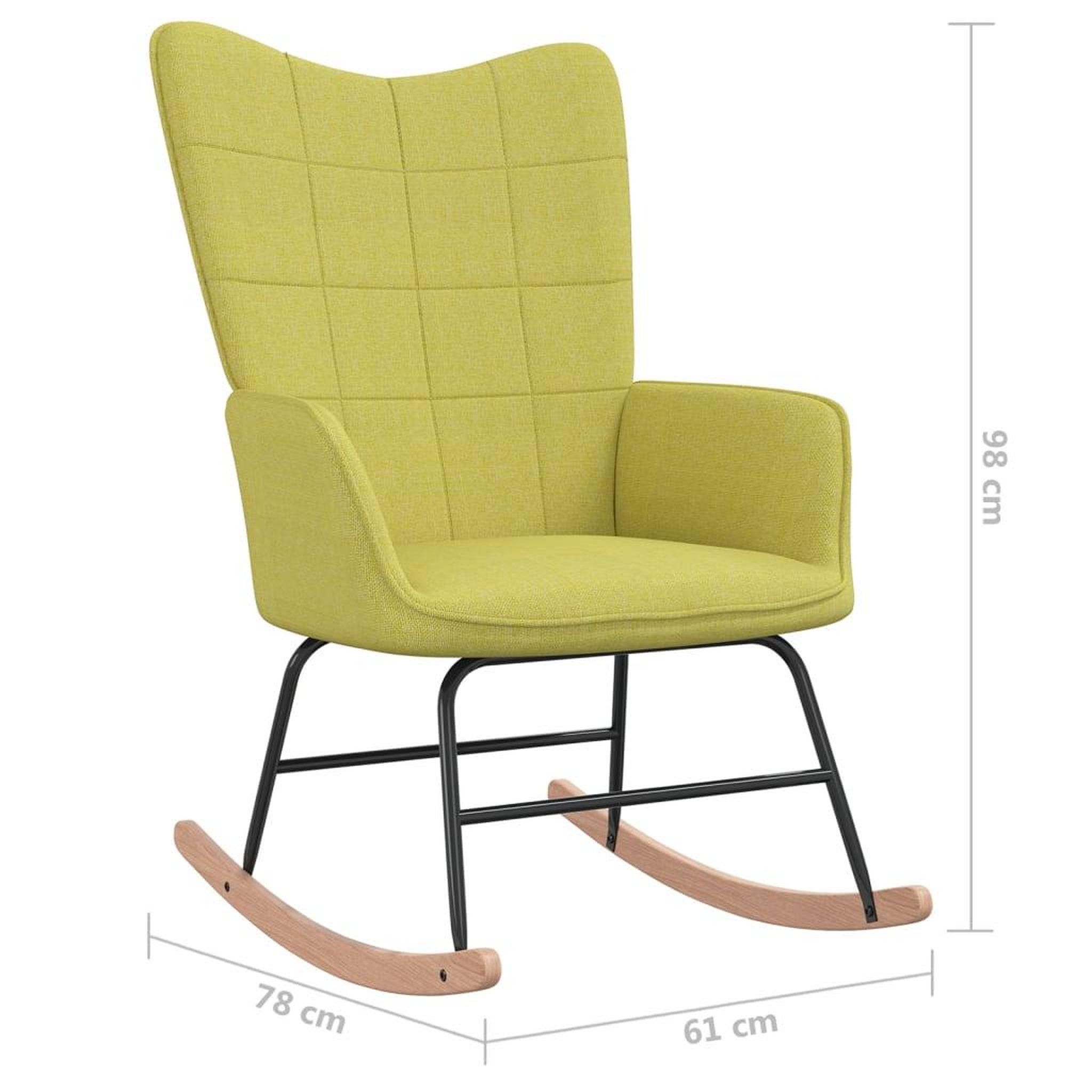 Voir la diapositive 6 : VIDAXL Chaise a bascule Vert Tissu