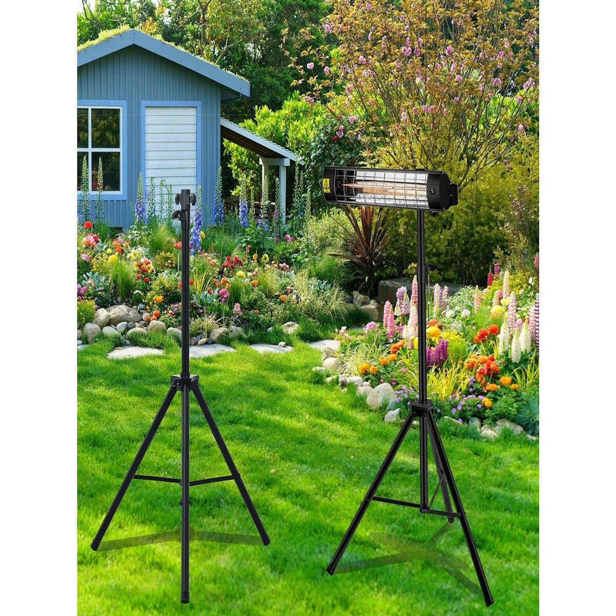 Habitat et Jardin Trépied pour Radiateur électrique - 1.1-1.8 m - Noir
