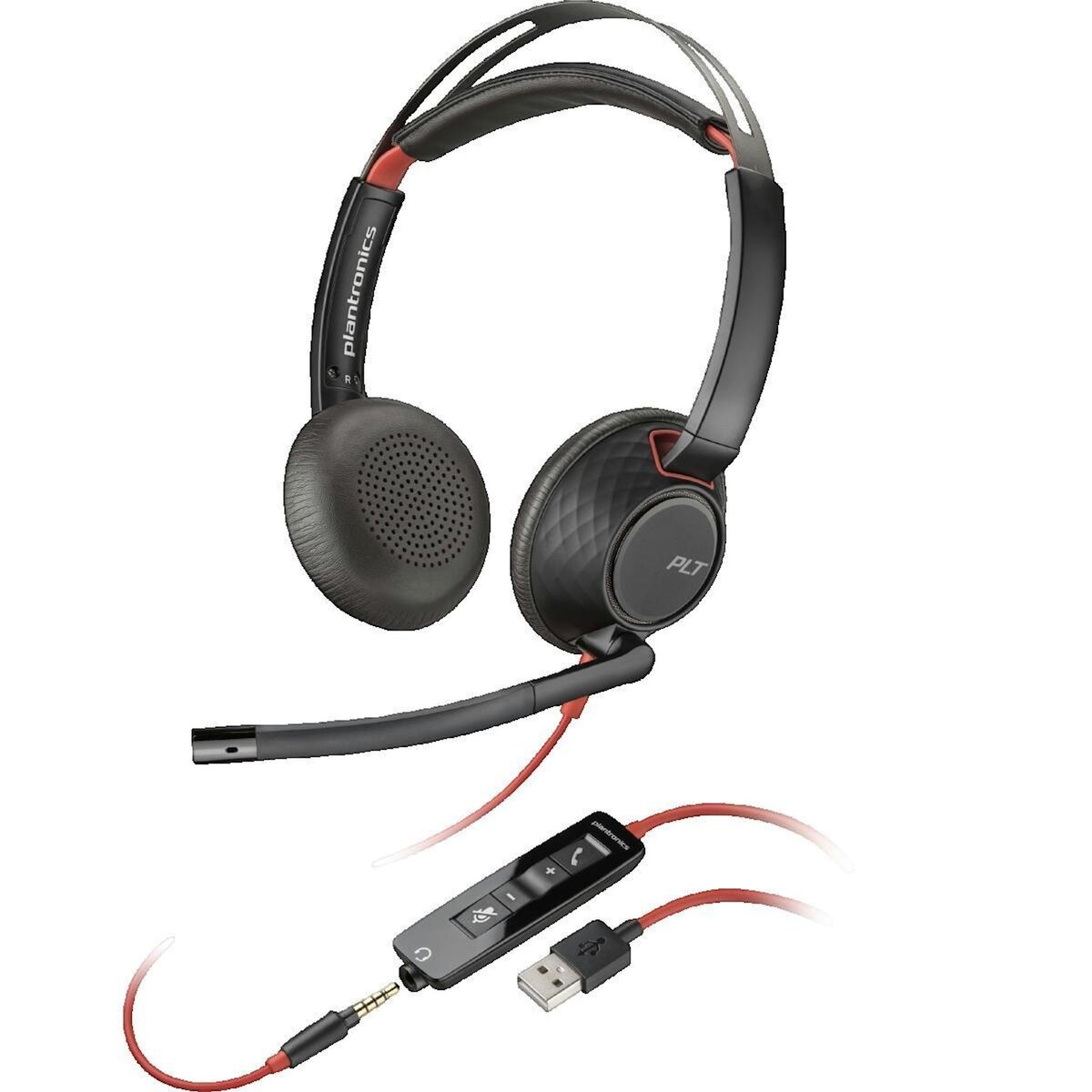 PLANTRONICS Casque audio Poly Blackwire 5220 USB et jack 3.5 mm