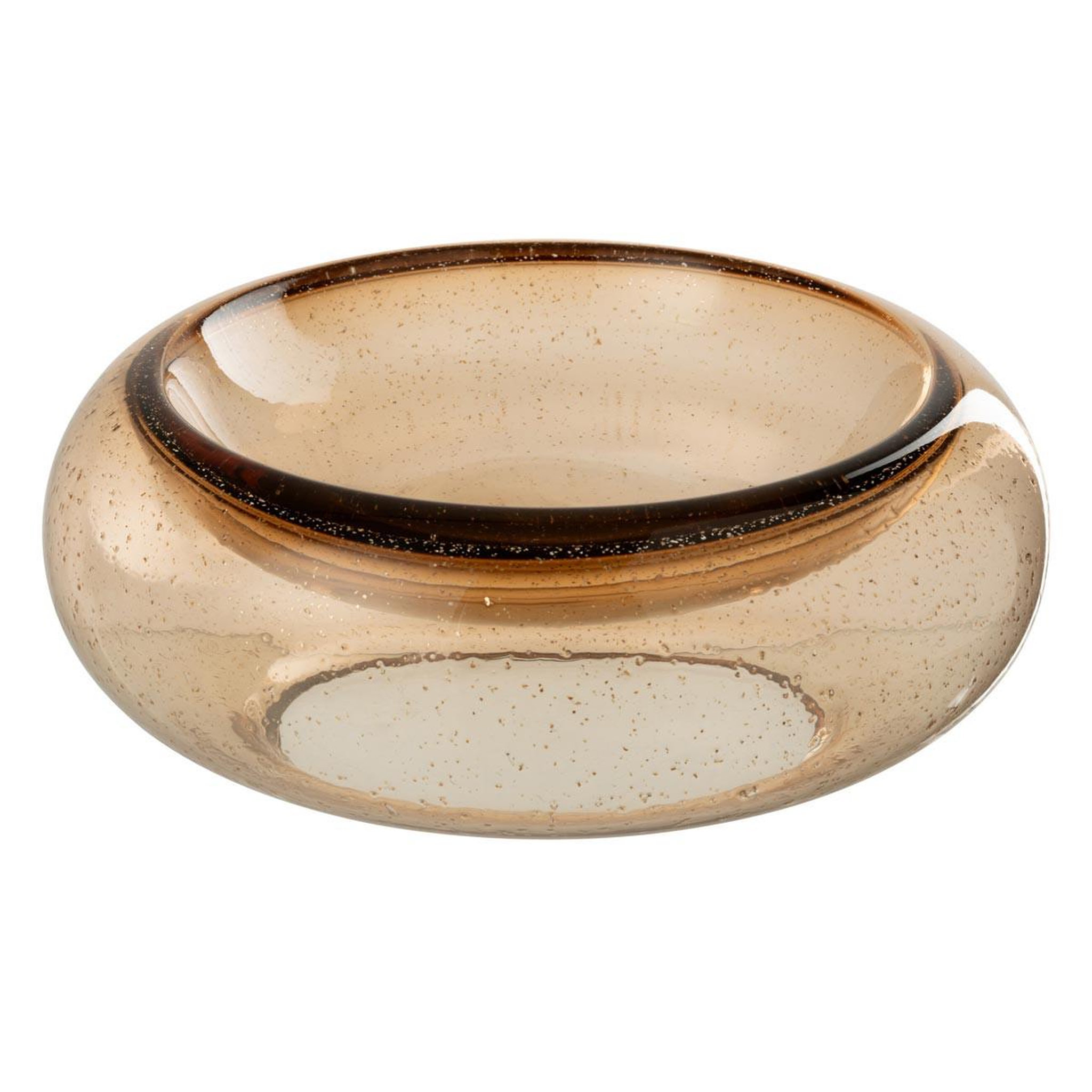 J-LINE Coupelle déco en verre  carol  33cm caramel