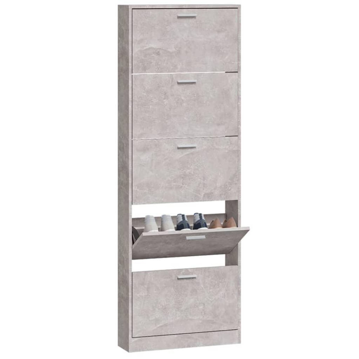 VIDAXL Armoire a chaussures Gris beton 59x17x169 cm Bois d'ingenierie