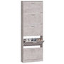 Voir la diapositive 4 : VIDAXL Armoire a chaussures Gris beton 59x17x169 cm Bois d'ingenierie
