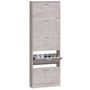 Voir la diapositive 4 : VIDAXL Armoire a chaussures Gris beton 59x17x169 cm Bois d'ingenierie