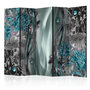 Voir la diapositive 1 : Paris Prix Paravent 5 Volets  Floral Curtain Turquoise  172x225cm