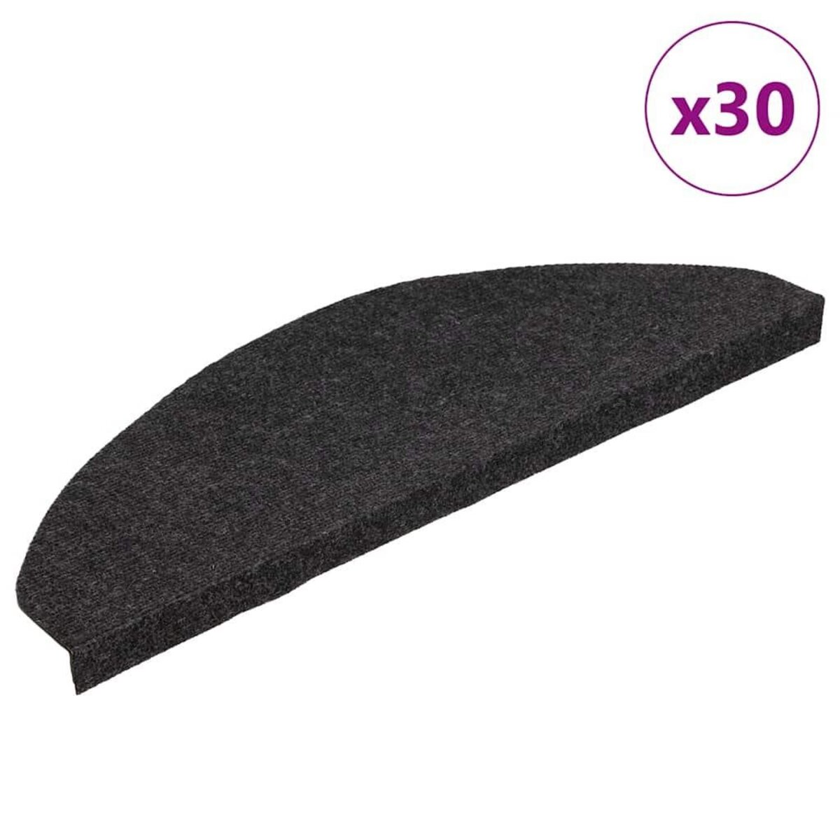 VIDAXL Tapis d'escalier auto-adhesifs 30 pcs noir 65x22,5x3,5 cm