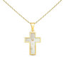 Voir la diapositive 1 : L'ATELIER D'AZUR Collier - Médaille Croix Or 18 Carats 750/000 Jaune et Nacre - Chaine Dorée