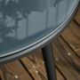 Voir la diapositive 4 : OUTSUNNY Salon de jardin 2 personnes 3 pièces 2 fauteuils avec coussins table basse ronde plateau verre trempé corde tressée métal gris