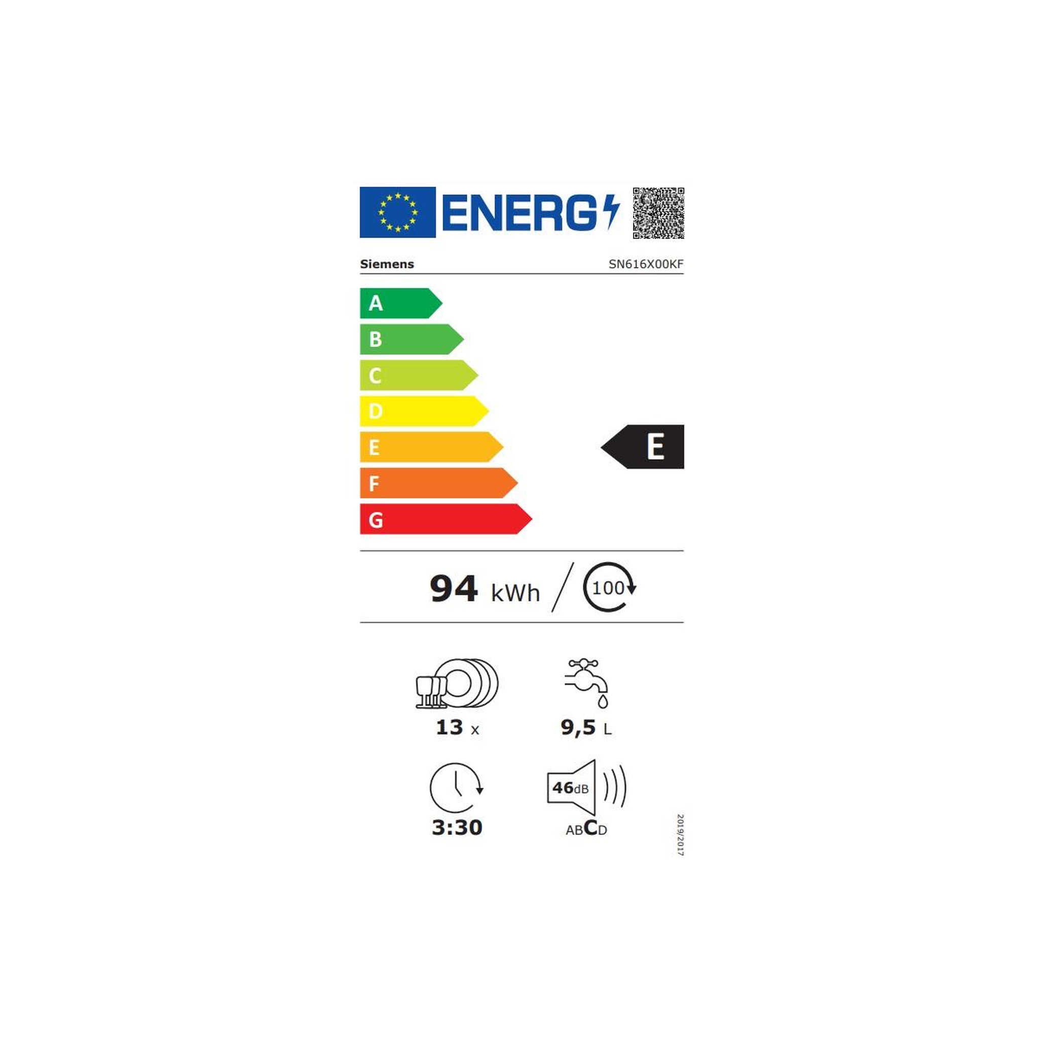Voir la diapositive 2 : Siemens Lave-vaisselle 60cm 13 couverts tout intégrable - sn616x00kf