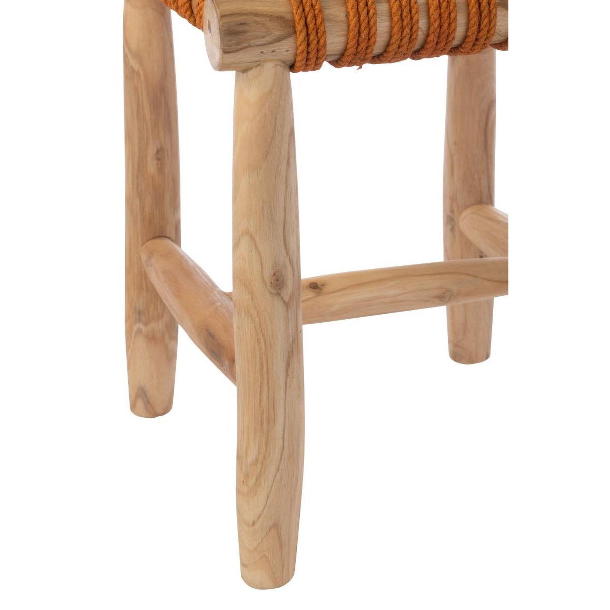 Voir la diapositive 5 : J-LINE Tabouret en teck  erin  45cm orange