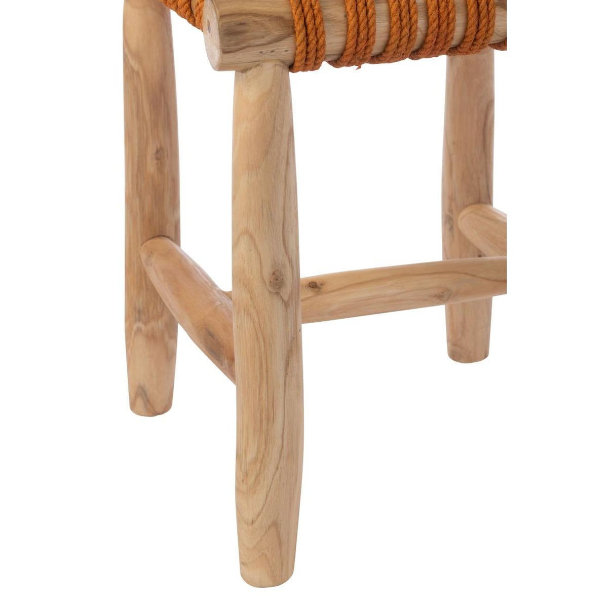Paris Prix Tabouret en Teck  Erin  45cm Orange
