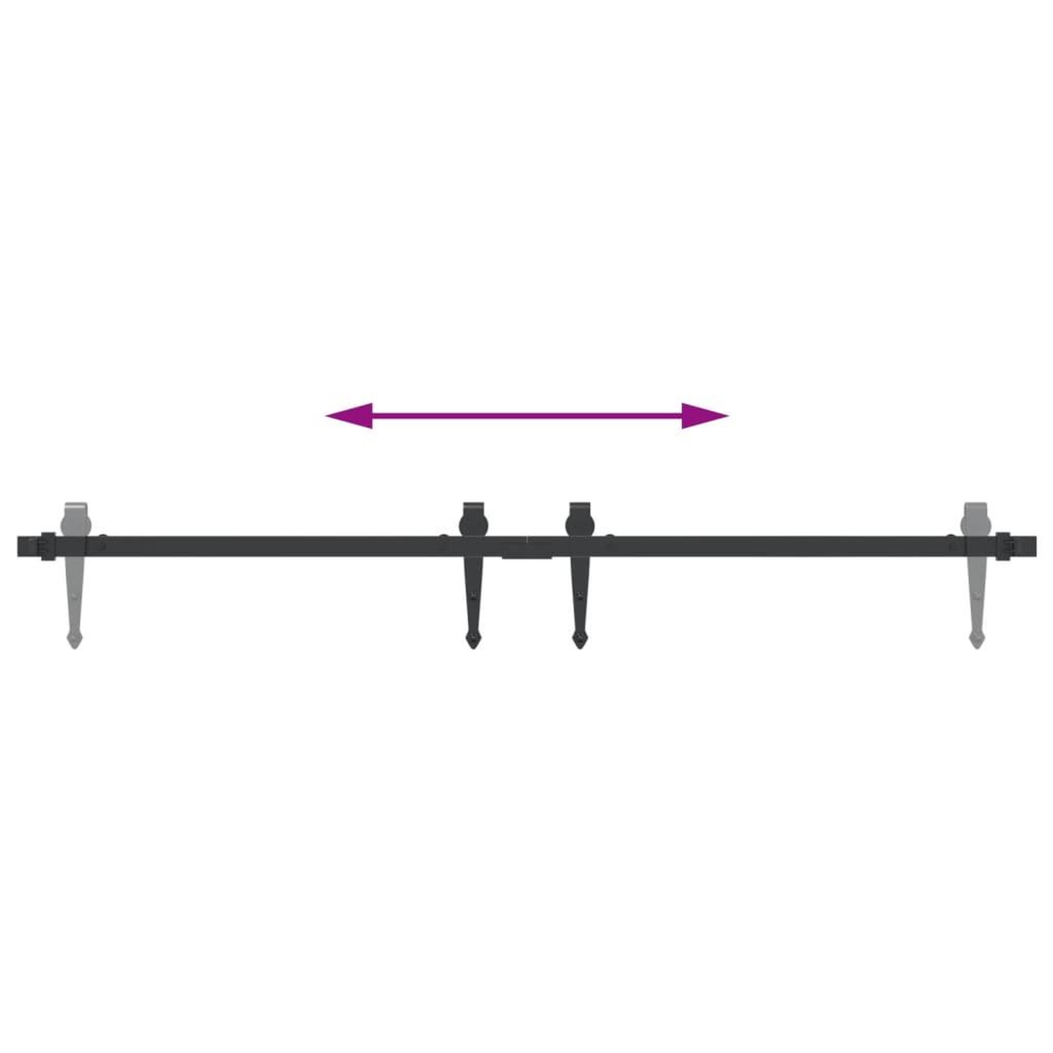 Voir la diapositive 4 : VIDAXL Kit mini de porte d'armoire coulissante 122 cm acier au carbone