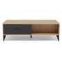Voir la diapositive 4 : BEST MOBILIER Tribeca - table basse - effet bois et métal noir - 1 tiroir et 1 niche - 110 cm