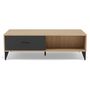 Voir la diapositive 4 : BEST MOBILIER Tribeca - table basse - effet bois et métal noir - 1 tiroir et 1 niche - 110 cm