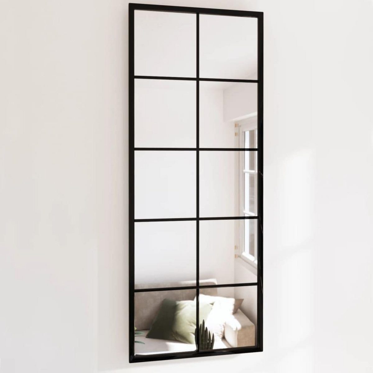 VIDAXL Miroir mural noir 100x40 cm metal