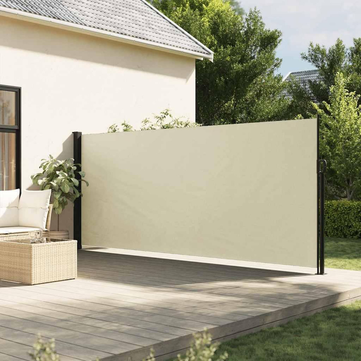 VIDAXL Auvent lateral retractable creme 180x500 cm