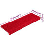 Voir la diapositive 6 : VIDAXL Tapis d'escalier 15 pcs 65x21x4 cm Rouge